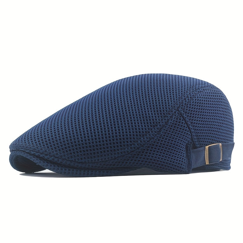 Ademende gebreide flatcap, lichtgewicht polyester, verstelbaar en handwasbaar. Ideaal voor casual stijl en als veelzijdig cadeau.