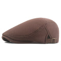 Ademende gebreide flatcap, lichtgewicht polyester, verstelbaar en handwasbaar. Ideaal voor casual stijl en als veelzijdig cadeau.