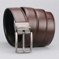Beltox heren riem van echt leer, reversibel met roestvrijstalen rolgesp, perfect voor dagelijks gebruik.