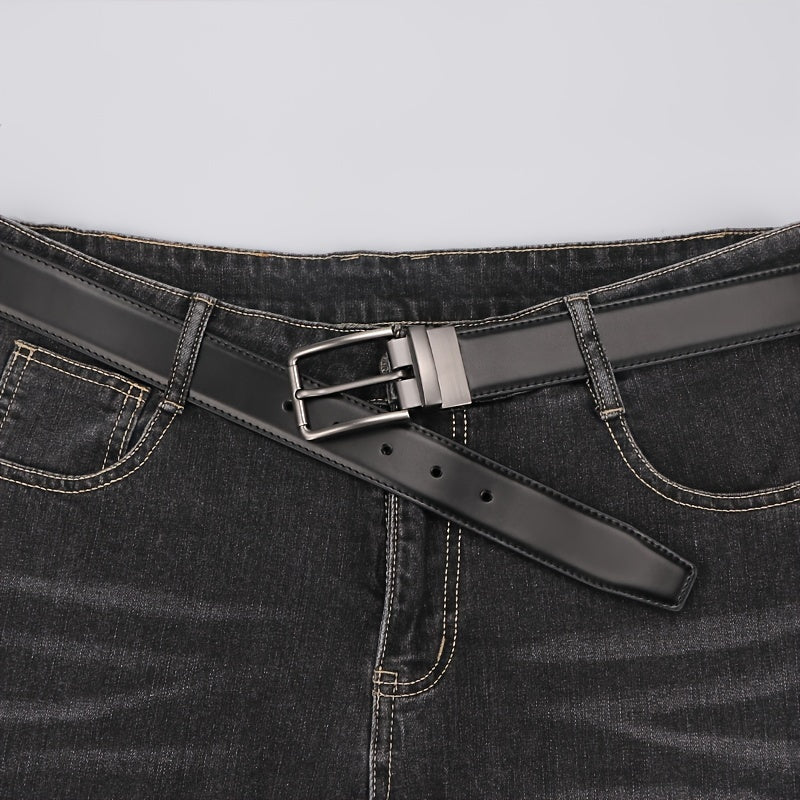 Beltox heren riem van echt leer, reversibel met roestvrijstalen rolgesp, perfect voor dagelijks gebruik.