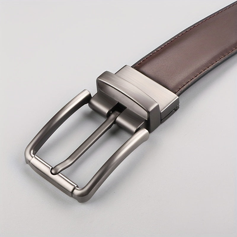 Beltox heren riem van echt leer, reversibel met roestvrijstalen rolgesp, perfect voor dagelijks gebruik.