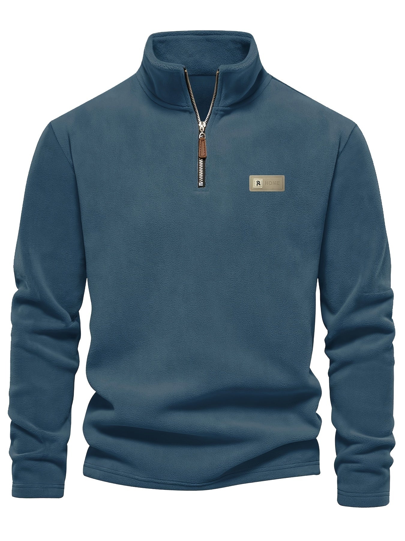 Heren Henley sweatshirt met halve rits, ronde hals en slim fit, perfect voor herfst en winter.