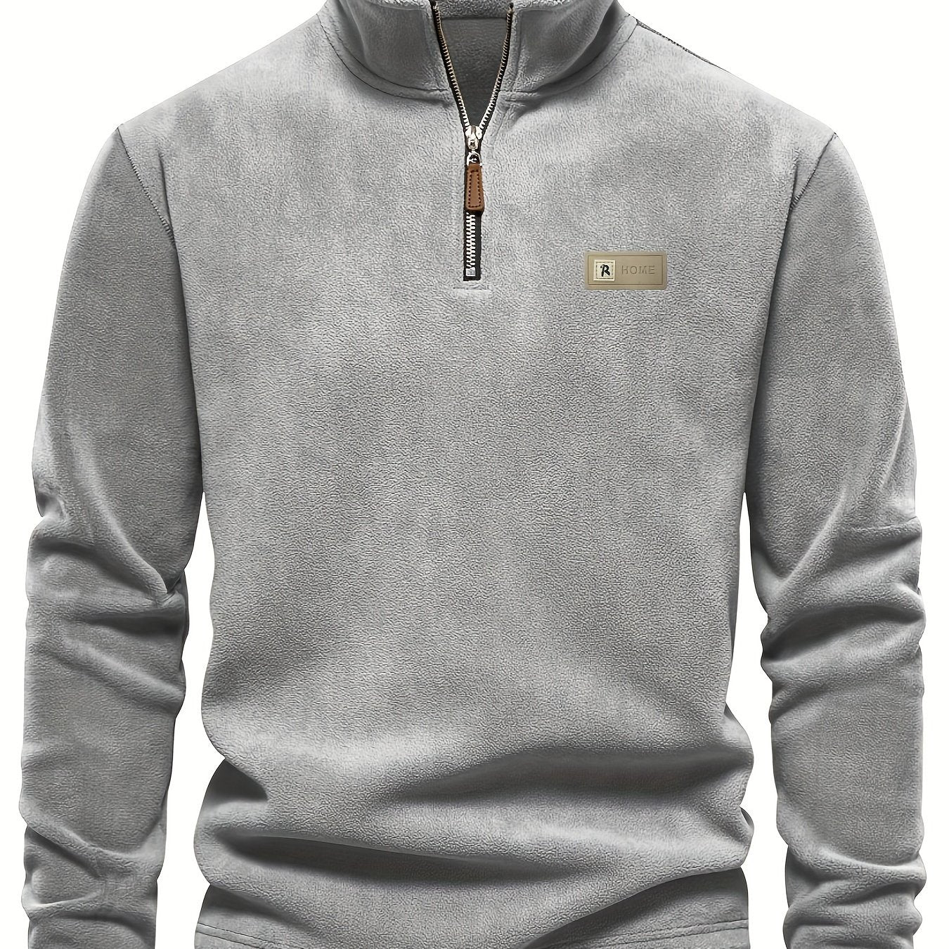 Heren Henley sweatshirt met halve rits, ronde hals en slim fit, perfect voor herfst en winter.