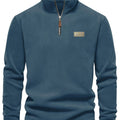 Heren Henley sweatshirt met halve rits, ronde hals en slim fit, perfect voor herfst en winter.