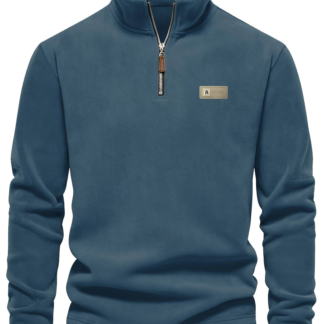 Heren Henley sweatshirt met halve rits, ronde hals en slim fit, perfect voor herfst en winter.