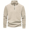 Heren Henley-shirt met lange mouwen, fleece gevoerd, casual stijl met halve rits, perfect voor warmte en comfort.