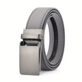 Heren leren riem met automatische gesp, 2-laags leer, perfect voor zakelijke en casual outfits, duurzaam en stijlvol.