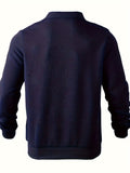 Heren sweater met kraag, polyester tricot, lange mouwen, comfortabele losse pasvorm, ideaal voor de herfst.