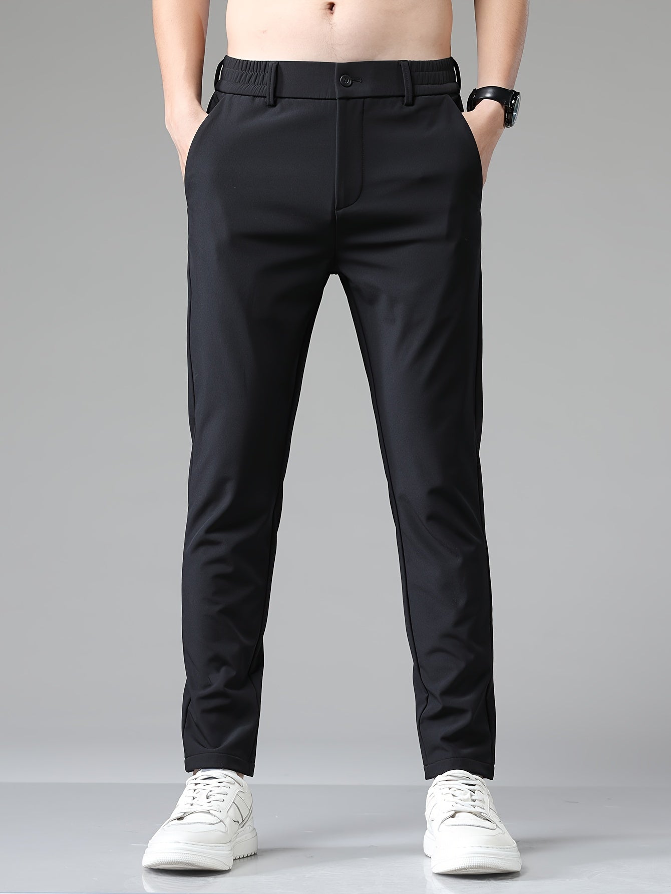 Caramelkleurige slim fit broek voor zakelijk of casual gebruik, gemaakt van comfortabel stof, machinewasbaar, stijlvol en praktisch voor 2024.